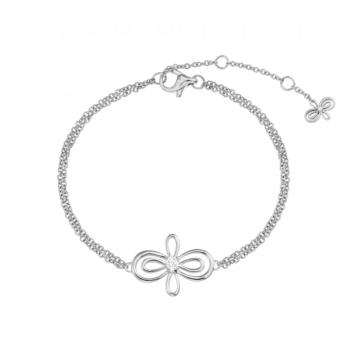 Bratara Infinity Flower Henri Maillardet cu diamant, din aur alb de 18K
