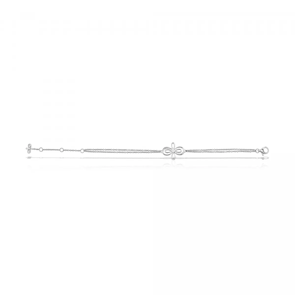 Bratari - Bratara Infinity Flower Henri Maillardet cu diamant, din aur alb de 18K, cellini.ro