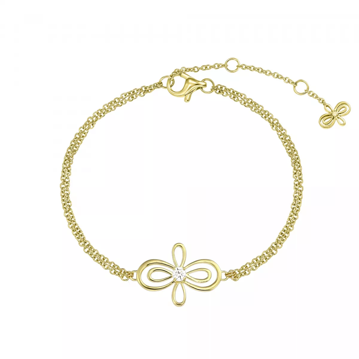 Bratara Infinity Flower Henri Maillardet cu diamant, din aur galben de 18K