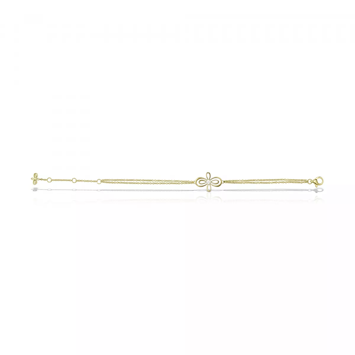 Bratari - Bratara Infinity Flower Henri Maillardet cu diamant, din aur galben de 18K, cellini.ro