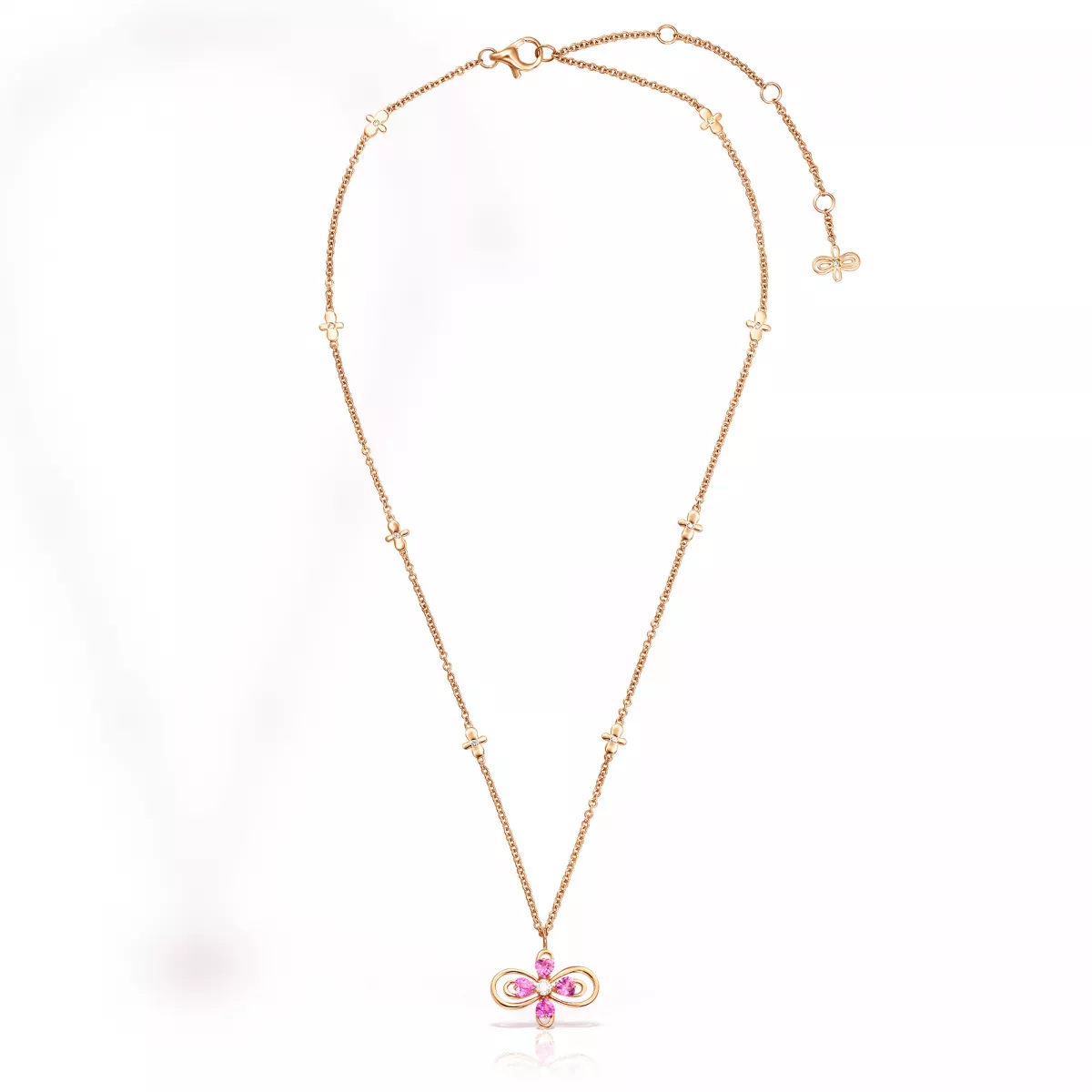 Colier Infinity Love Henri Maillardet cu safir si diamant, din aur roz de 18K