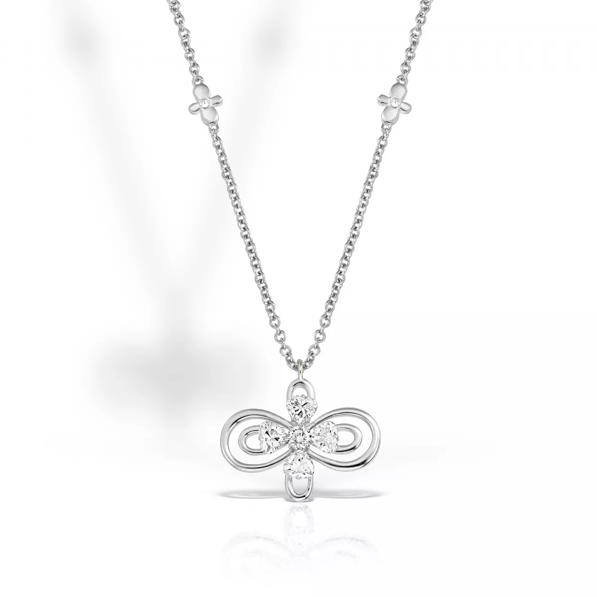 Colier Infinity Love Henri Maillardet cu diamante, din aur alb  de 18K