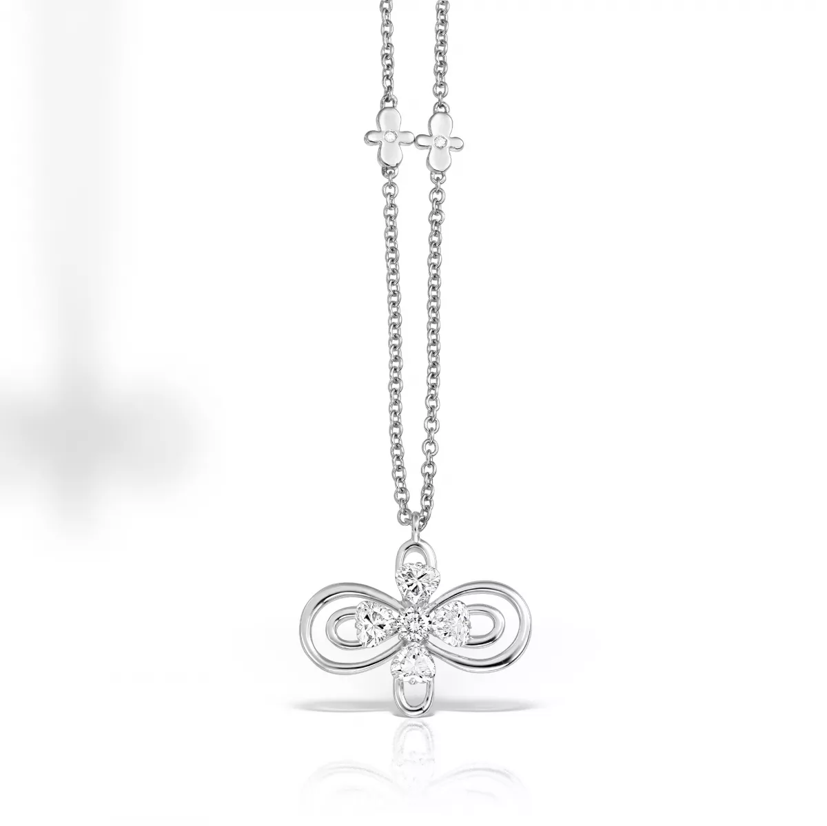 Coliere - Colier Infinity Love Henri Maillardet cu diamante, din aur alb  de 18K, cellini.ro
