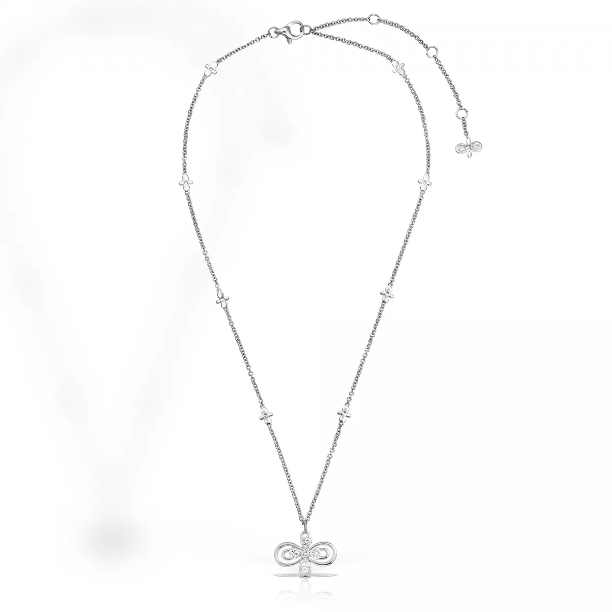 Colier Infinity Love Henri Maillardet cu diamante, din aur alb  de 18K
