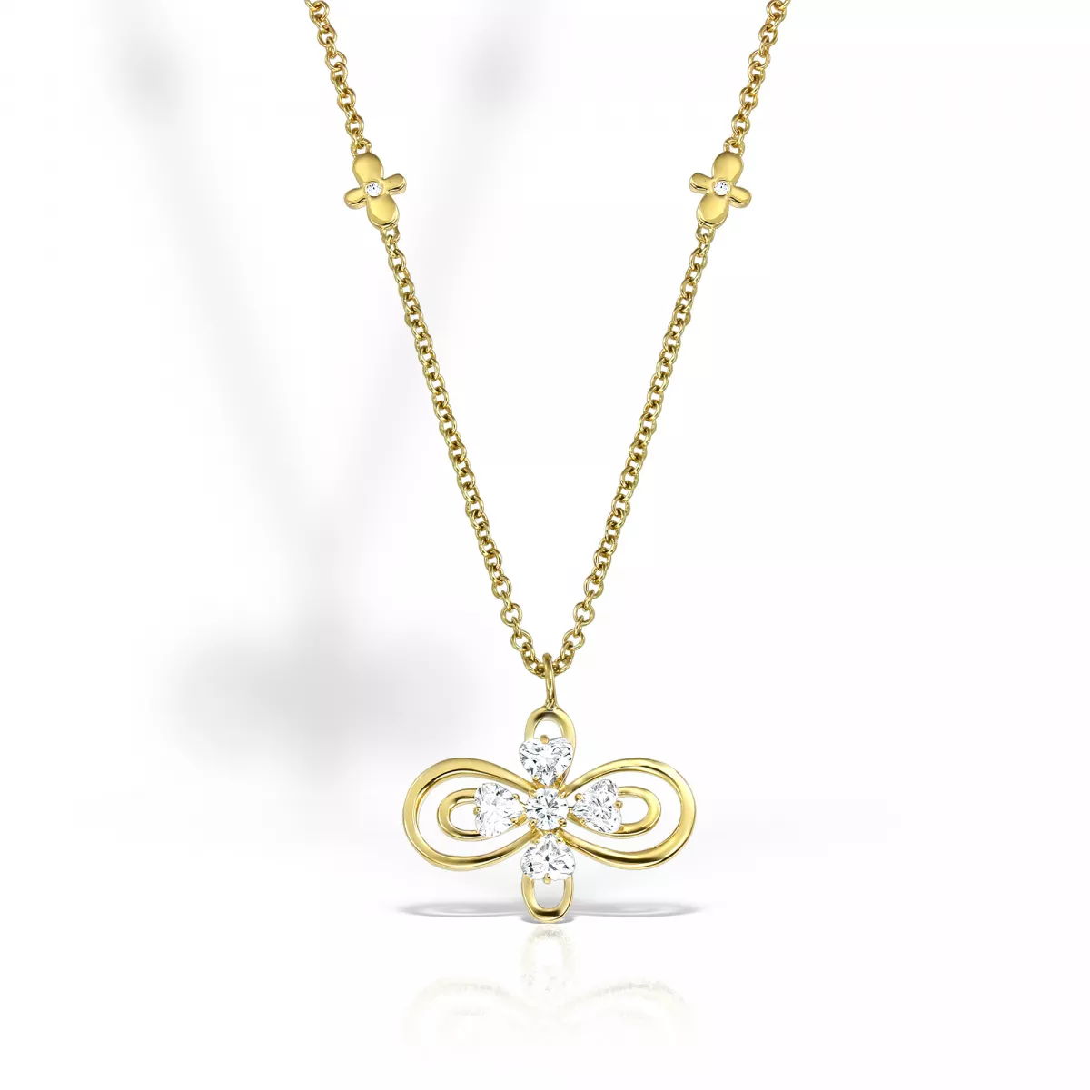 Colier Infinity Love Henri Maillardet cu diamant, din aur galben de 18K