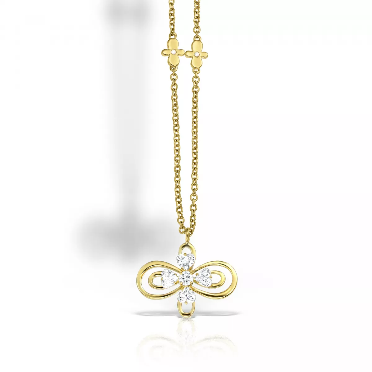 Coliere - Colier Infinity Love Henri Maillardet cu diamant, din aur galben de 18K, cellini.ro