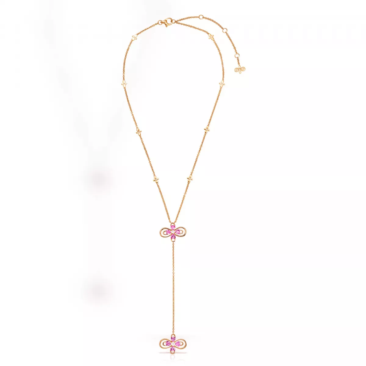 Colier Infinity Love Henri Maillardet cu safire si diamante, din aur roz de 18K