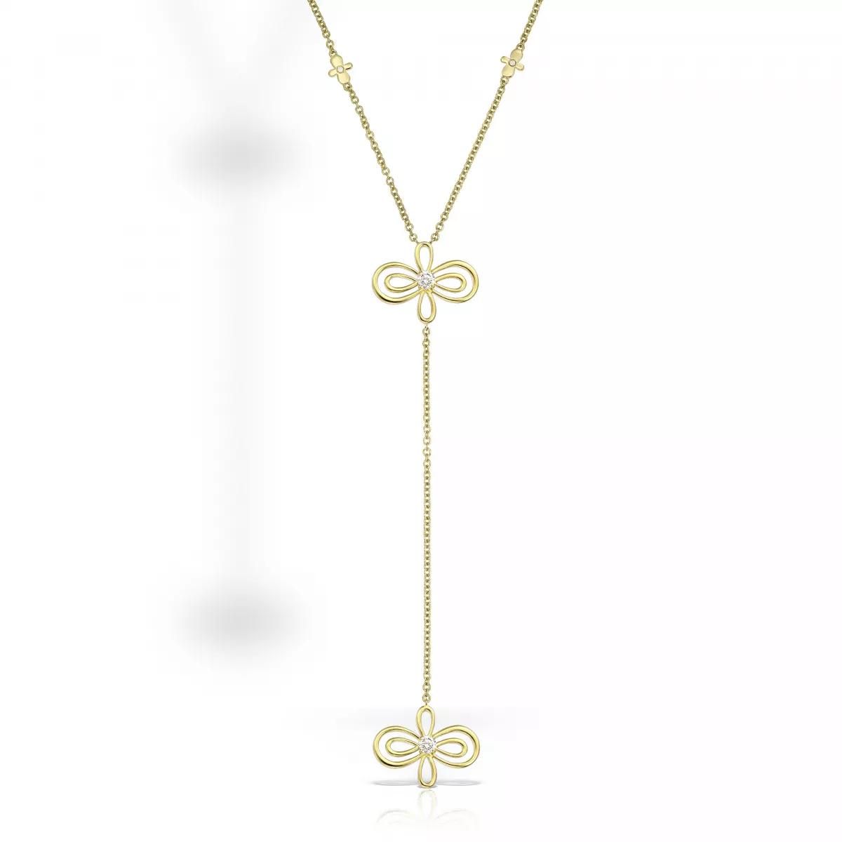 Colier Infinity Flower Henri Maillardet cu diamant, din aur galben de 18K