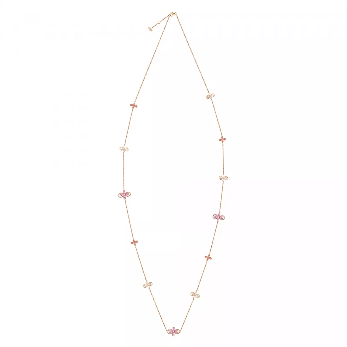 Coliere - Sautoire Infinity Love Henri Maillardet cu safire si diamante, din aur roz de 18K, cellini.ro