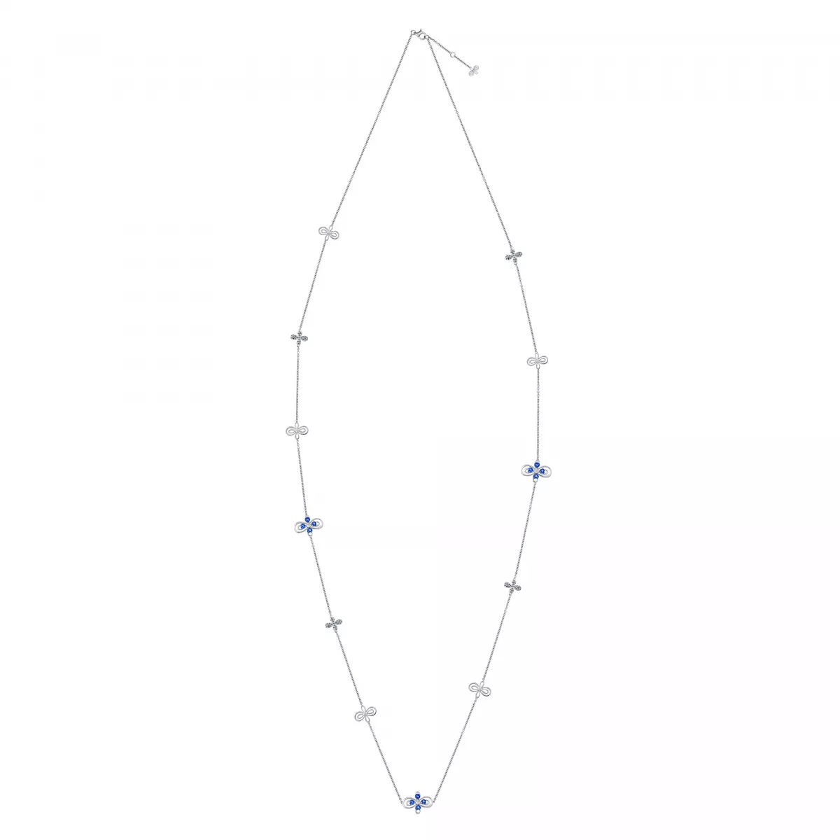Sautoire Infinity Love Henri Maillardet cu safire si diamante, din aur alb  de 18K