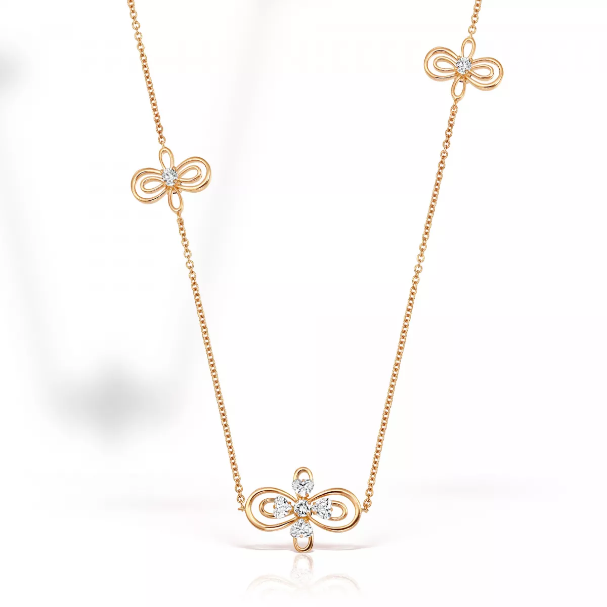 Sautoire Infinity Love Henri Maillardet cu diamante si rubine, din aur roz de 18K