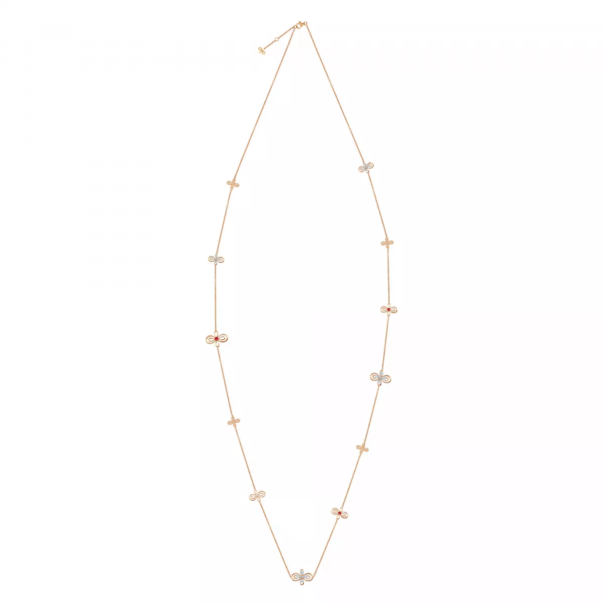 Sautoire Infinity Love Henri Maillardet cu diamante si rubine, din aur roz de 18K