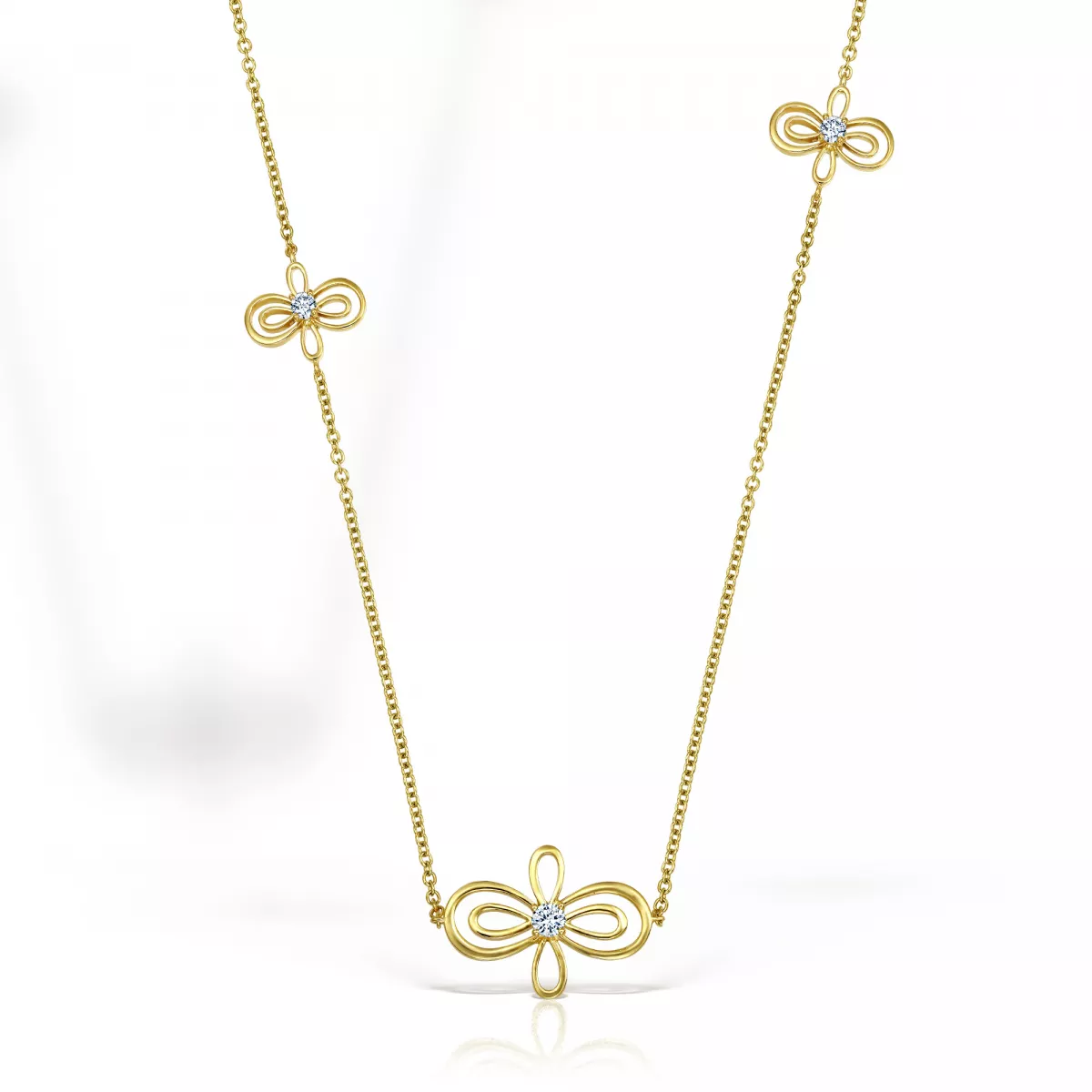 Sautoire Infinity Flower Henri Maillardet cu diamante, din aur galben de 18K