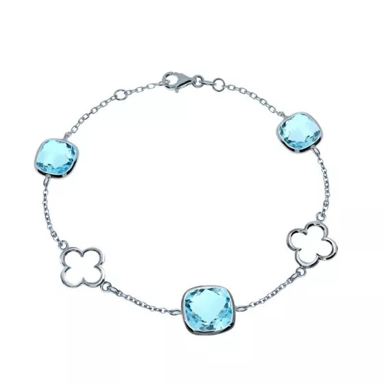 Bratara  Eva Nobile cu topaz, din aur alb  de 18K