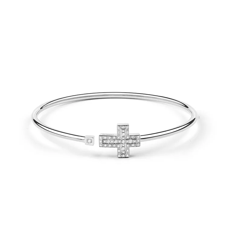 Bratara Damiani Belle Epoque cu diamant, din aur alb de 18K