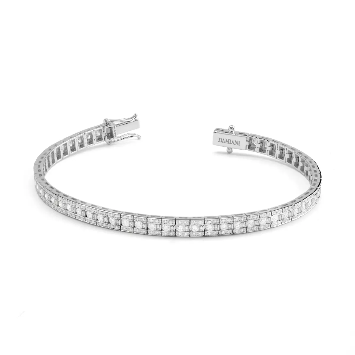 Bratara Damiani Belle Epoque cu diamant, din aur alb de 18K