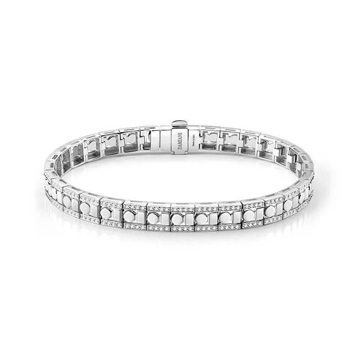 Bratara Damiani Belle Epoque Reel cu diamant, din aur alb de 18K
