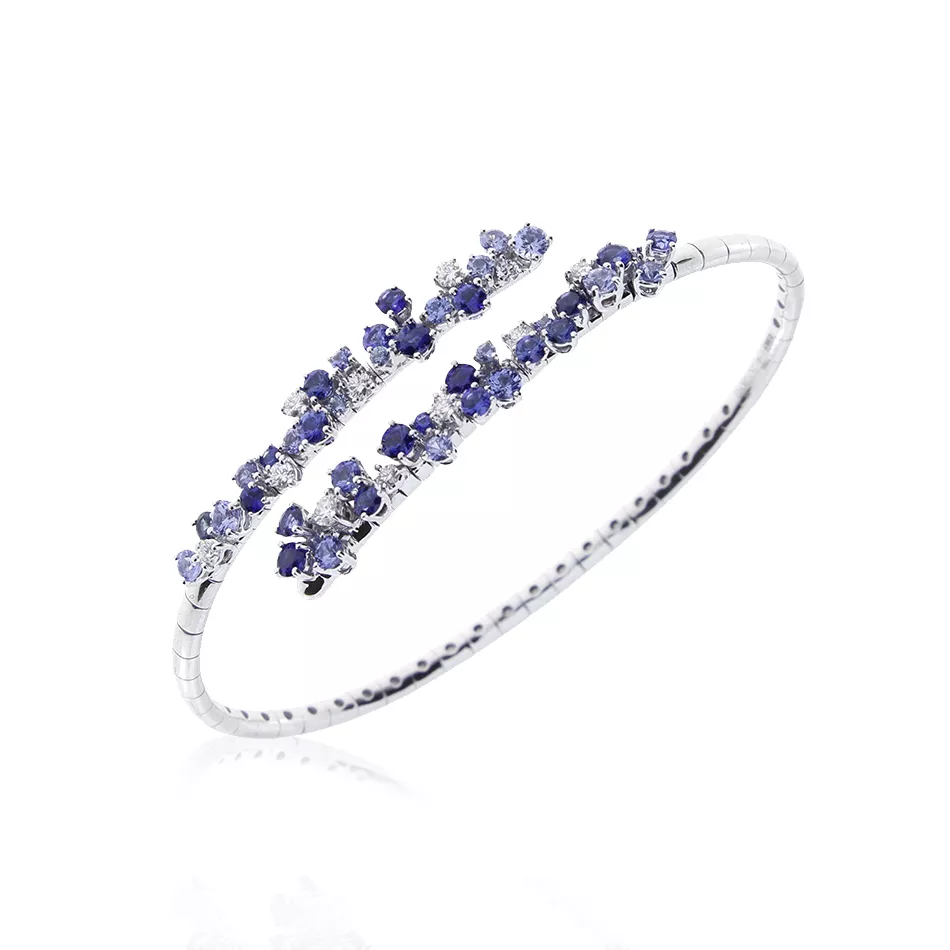 Bratara  Damiani Mimosa cu safire si diamante, din aur alb  de 18K