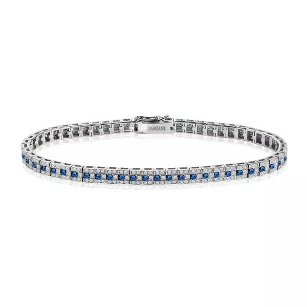 Bratara Damiani Belle Epoque cu safire si diamante, din aur alb de 18K
