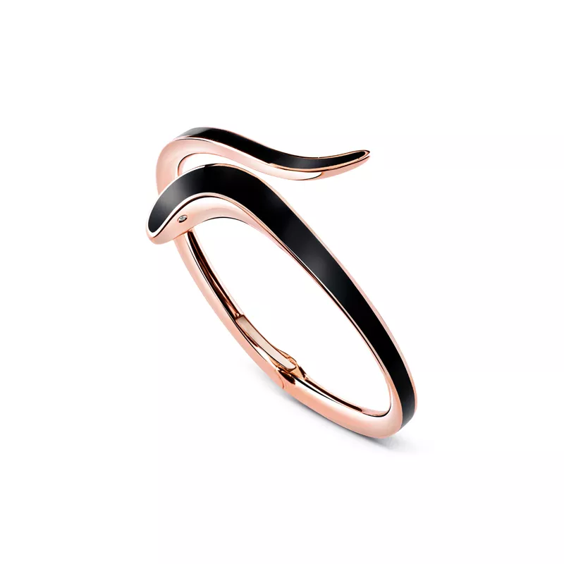 Bratara Damiani Eden cu ceramica si diamant, din aur roz de 18K