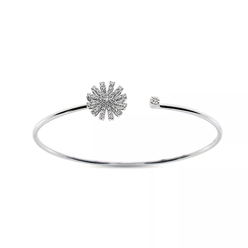 Bratara Damiani Margherita cu diamant, din aur alb de 18K