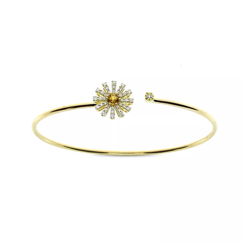 Bratara Damiani Margherita cu diamant si citrin, din aur galben de 18K