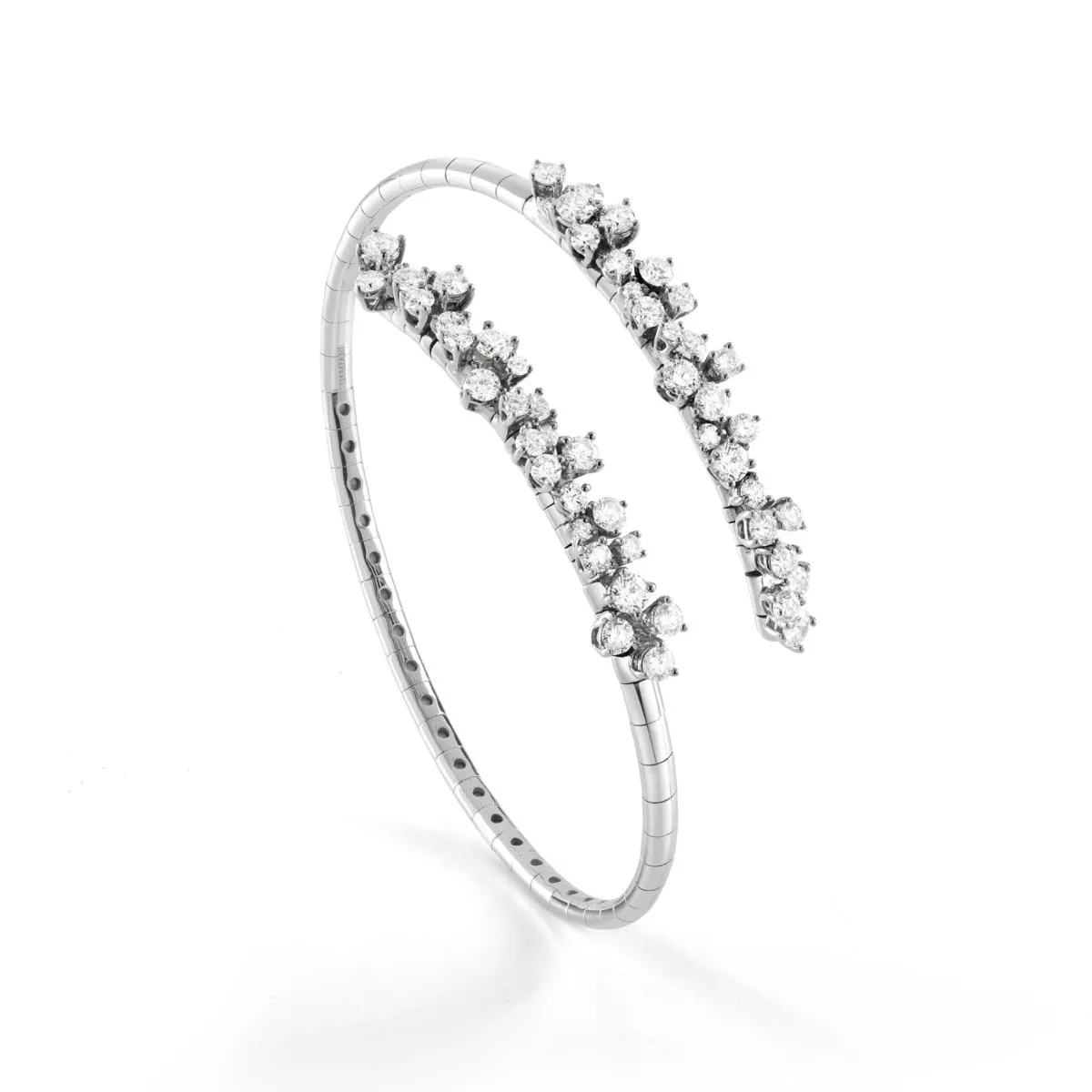 Bratara Damiani Mimosa cu diamant, din aur alb de 18K