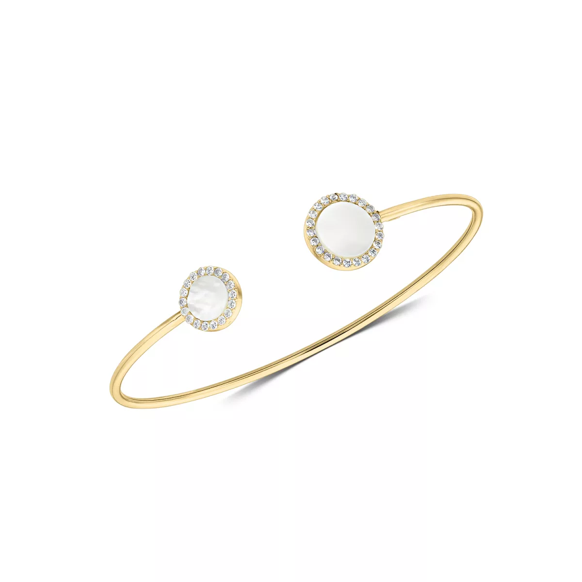 Bratara  Eva Nobile cu sidef si zircon, din aur galben de 18K