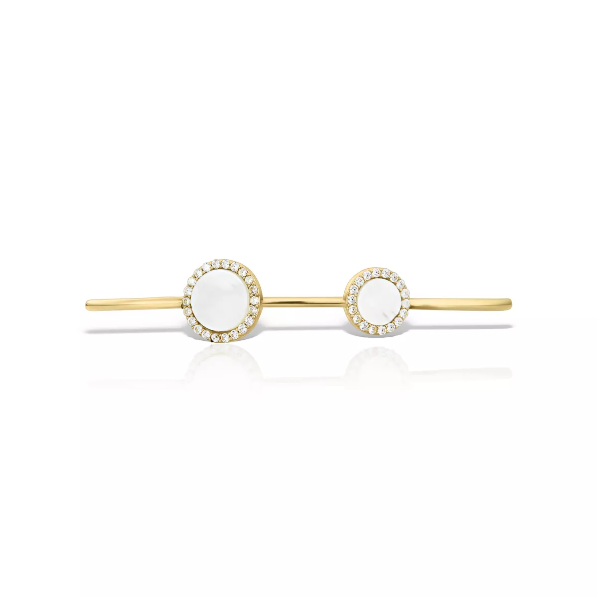 Bratara  Eva Nobile cu sidef si zircon, din aur galben de 18K
