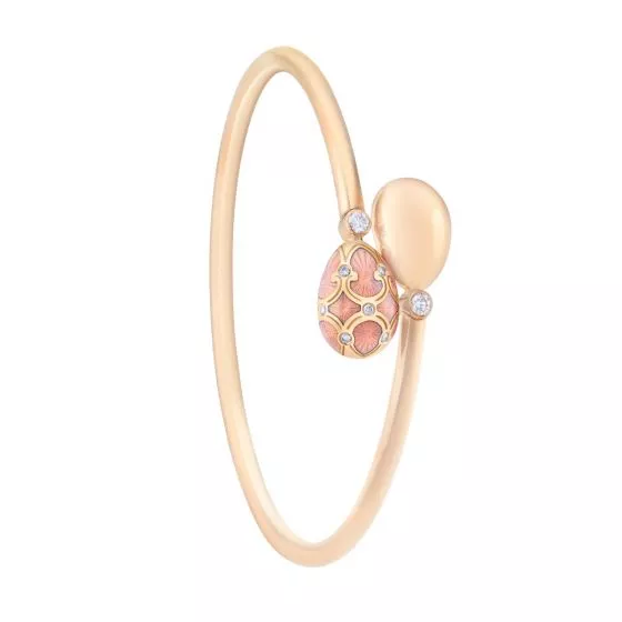 Bratara  Faberg&eacute; cu diamante, din aur roz de 18K