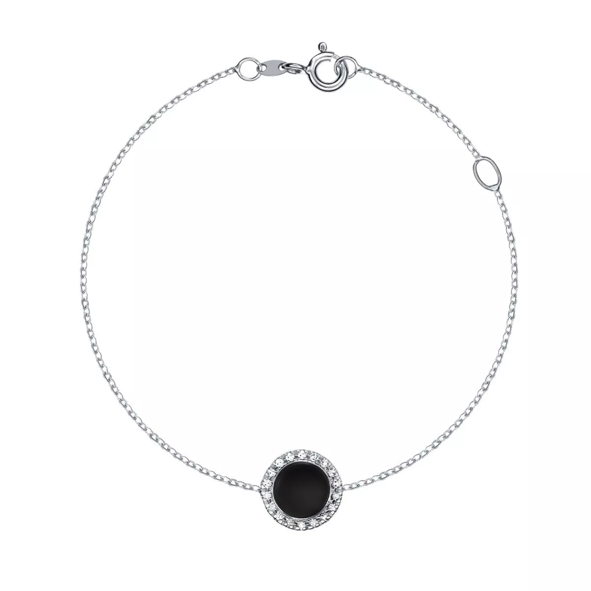 Bratara Maria Granacci cu onix si diamante, din aur alb de 18K