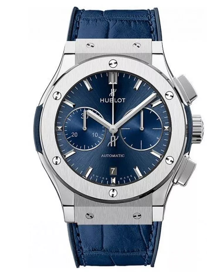 Ceasuri barbati - Ceas Hublot Classic Fusion Blue Chronograph Titanium 521.NX.7170.LR, cellini.ro