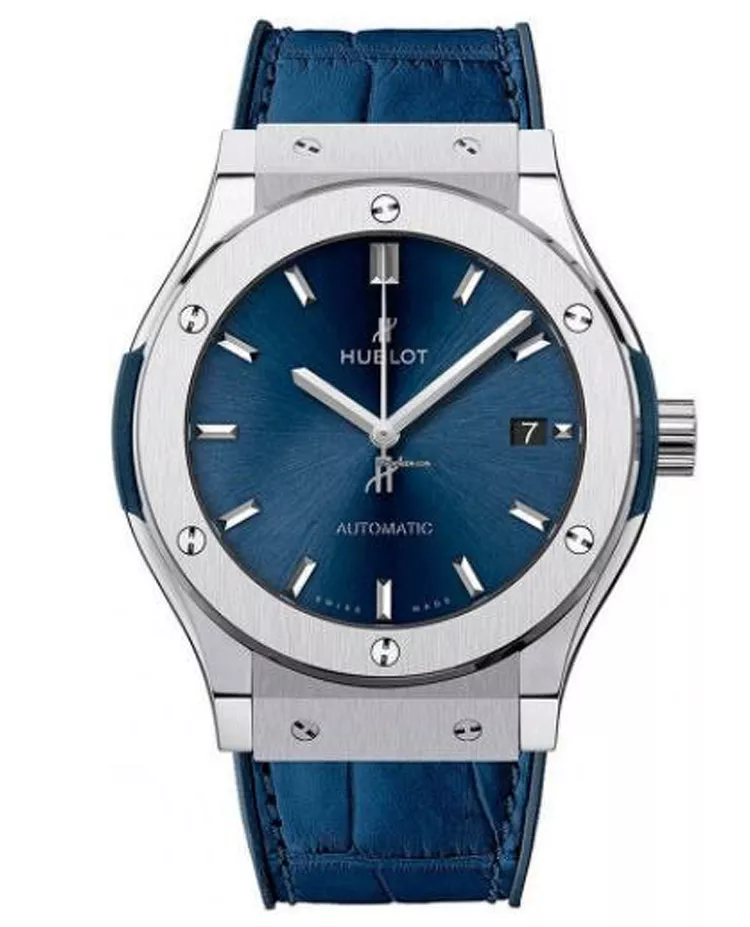 Ceasuri barbati - Ceas Hublot Classic Fusion Blue Titanium 511.NX.7170.LR, cellini.ro