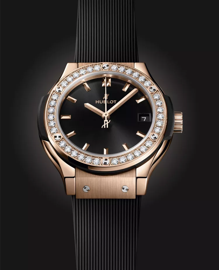 Ceasuri de dama - Ceas Hublot Classic Fusion King Gold Diamonds 581.OX.1480.RX.1104, cellini.ro