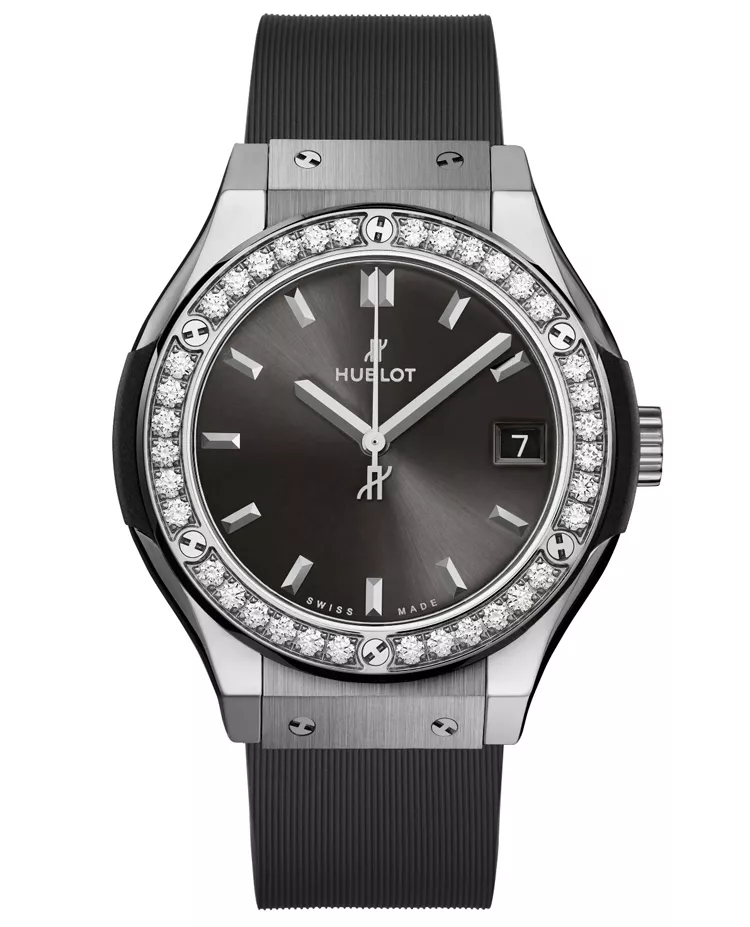 Ceasuri de dama - Ceas Hublot Classic Fusion Titanium Diamonds 581.NX.7071.RX.1104, cellini.ro