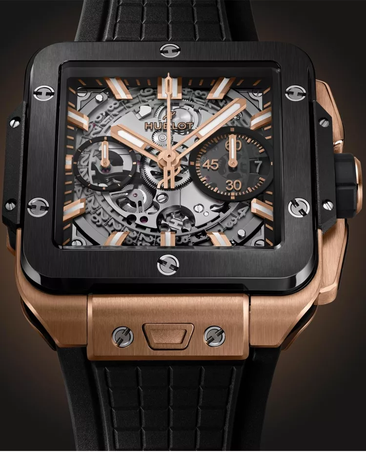 Ceasuri barbati - Ceas Hublot Square Bang Unico King Gold Ceramic 821.OM.0180.RX, cellini.ro