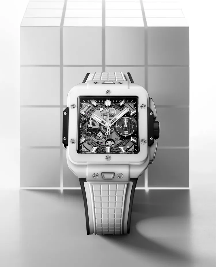Ceas Hublot Square Bang Unico White Ceramic 821.HX.0170.RX