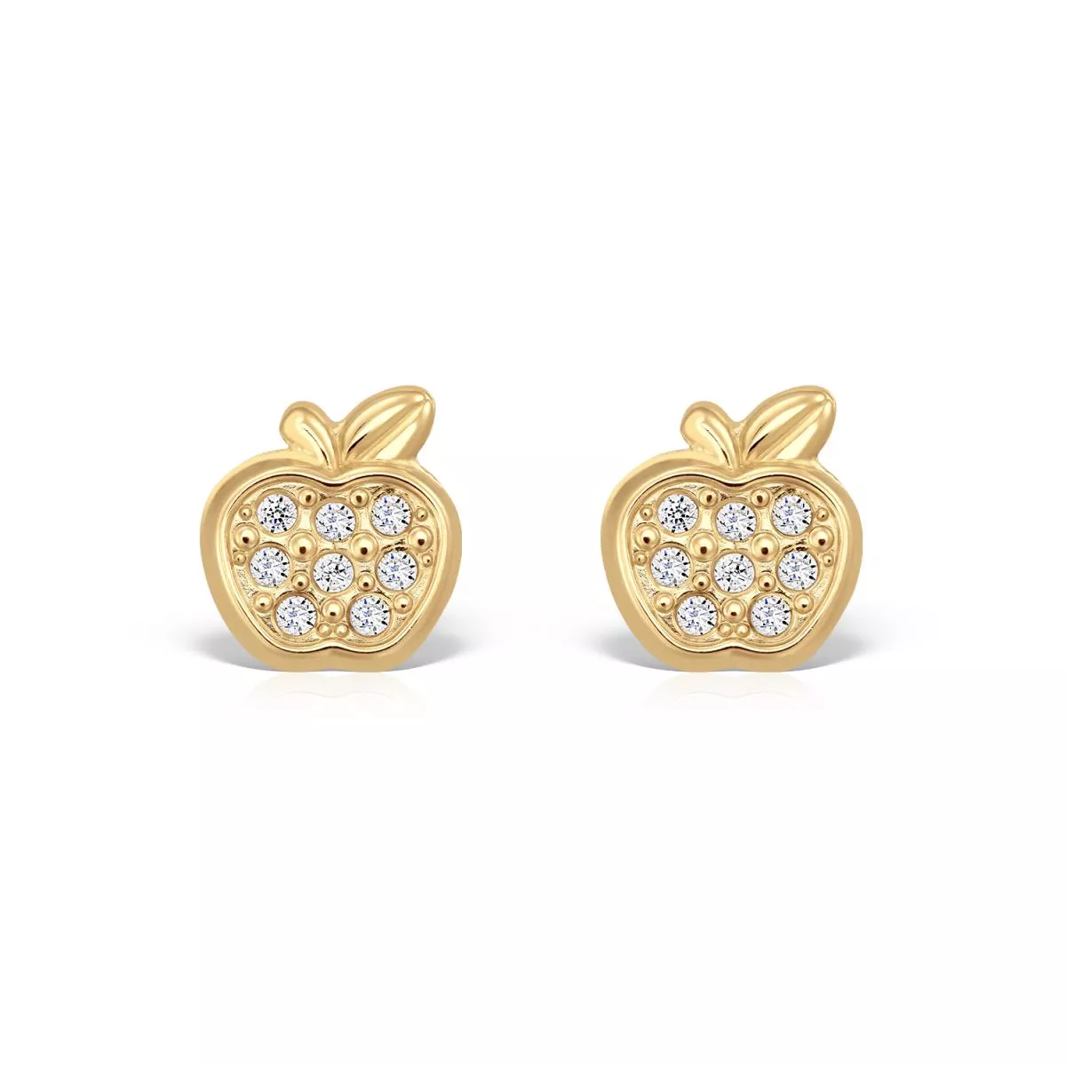 Cercei - Cercei Bambini Preziosi cu zircon, din aur galben de 18K, cellini.ro