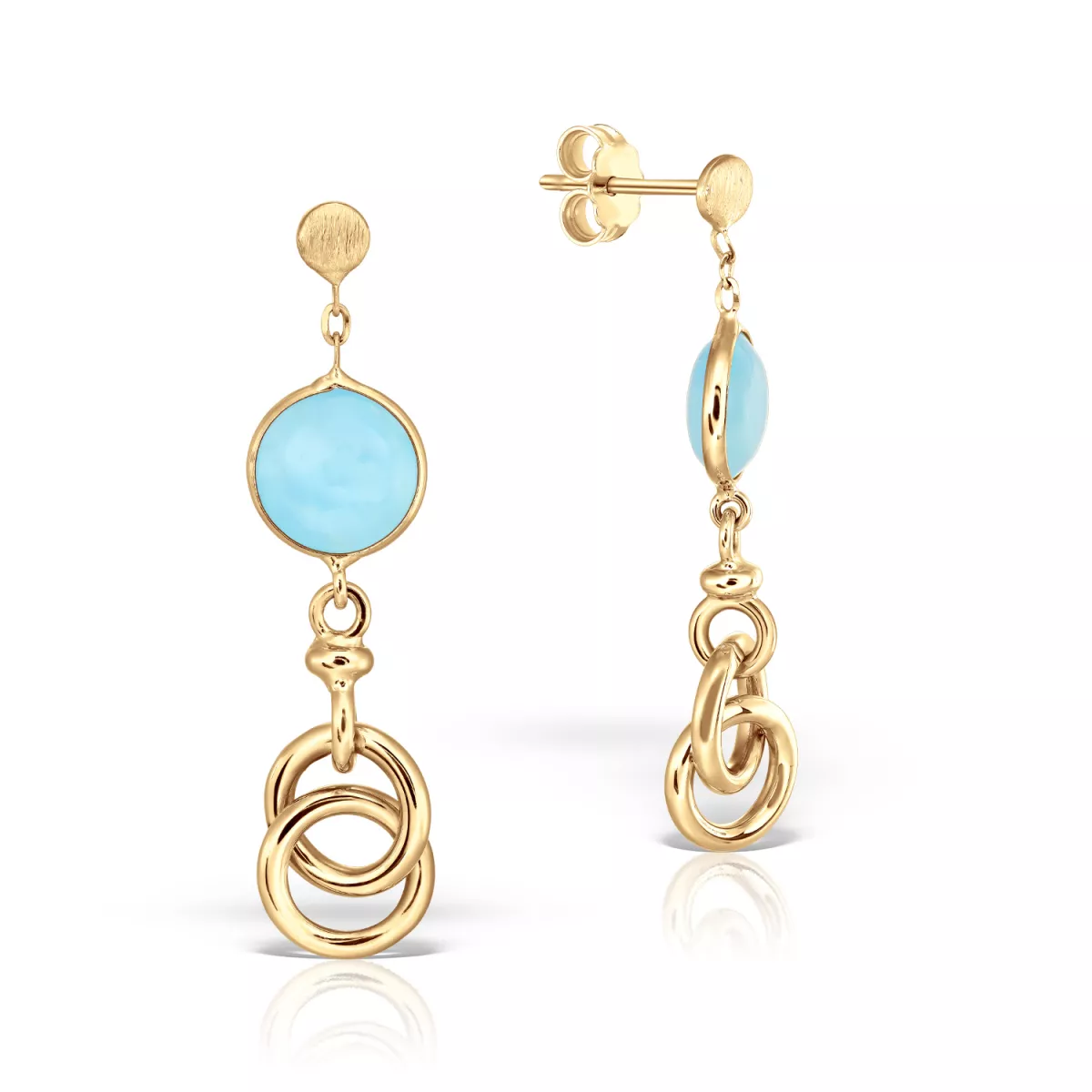 Cercei - Cercei  Eva Nobile cu aquamarin, din aur galben de 18K, cellini.ro