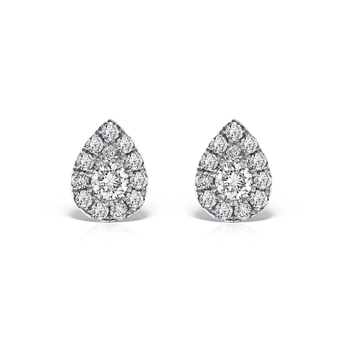 Cercei - Cercei Classic Diamonds cu diamante, din aur alb de 18K, cellini.ro