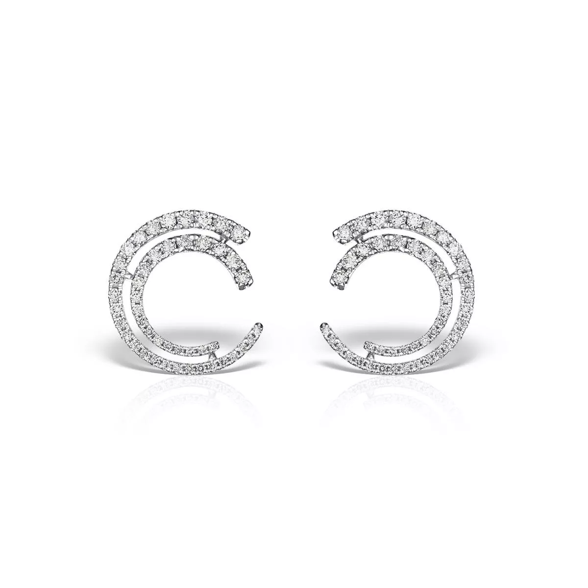 Cercei - Cercei Classic Diamonds cu diamante, din aur alb de 18K, cellini.ro