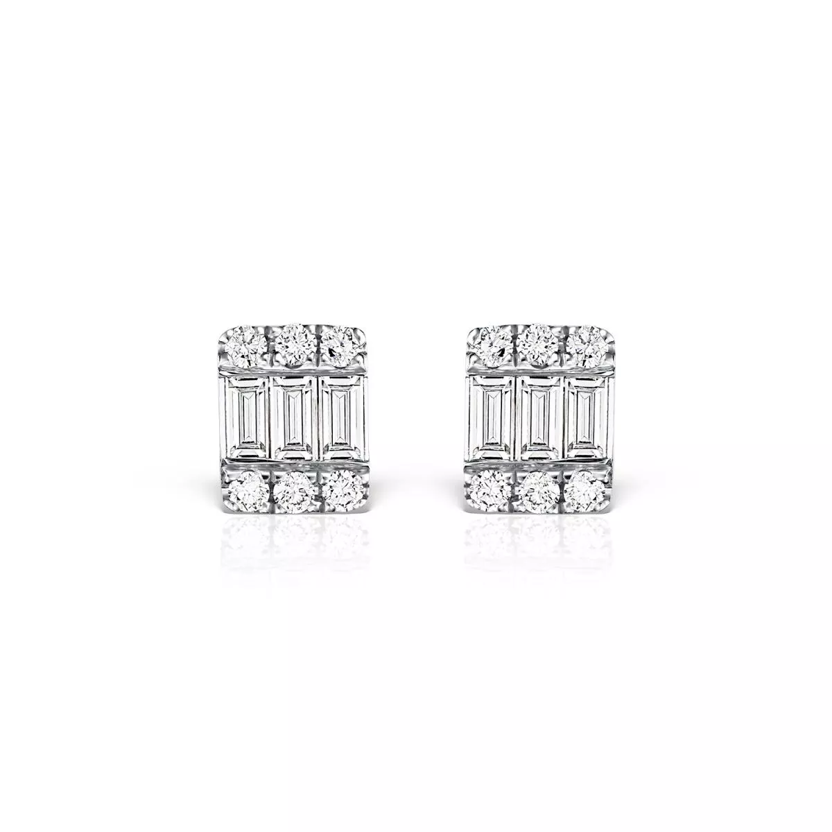 Cercei - Cercei Classic Diamonds cu diamante, din aur alb de 18K, cellini.ro