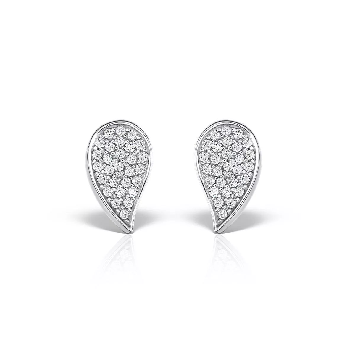 Cercei - Cercei Classic Diamonds cu diamante, din aur alb de 18K, cellini.ro