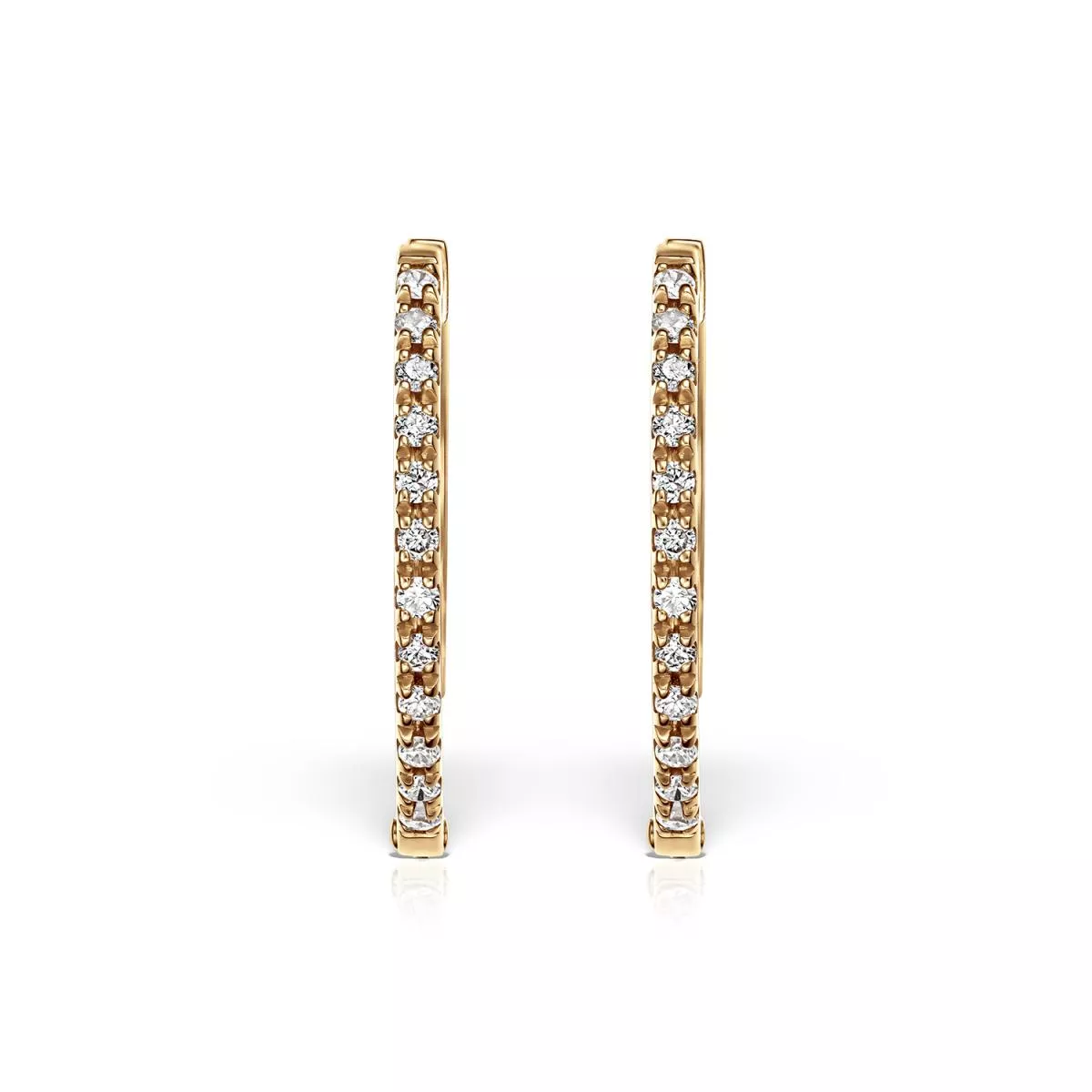 Cercei - Cercei Classic Diamonds cu diamante, din aur galben de 18K, cellini.ro