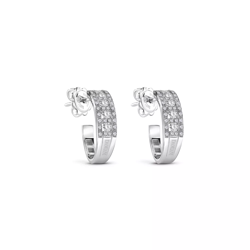 Cercei Damiani Belle Epoque cu diamant, din aur alb de 18K