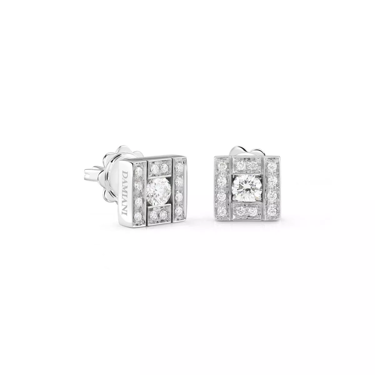 Cercei Damiani Belle Epoque cu diamant, din aur alb de 18K