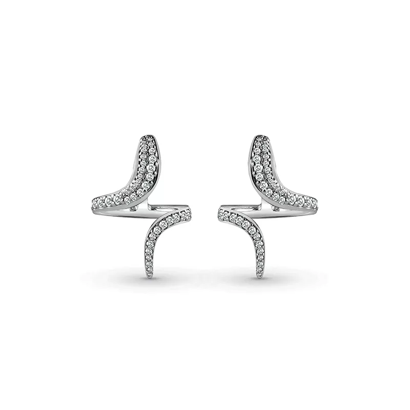 Cercei Damiani Eden cu diamant, din aur alb de 18K