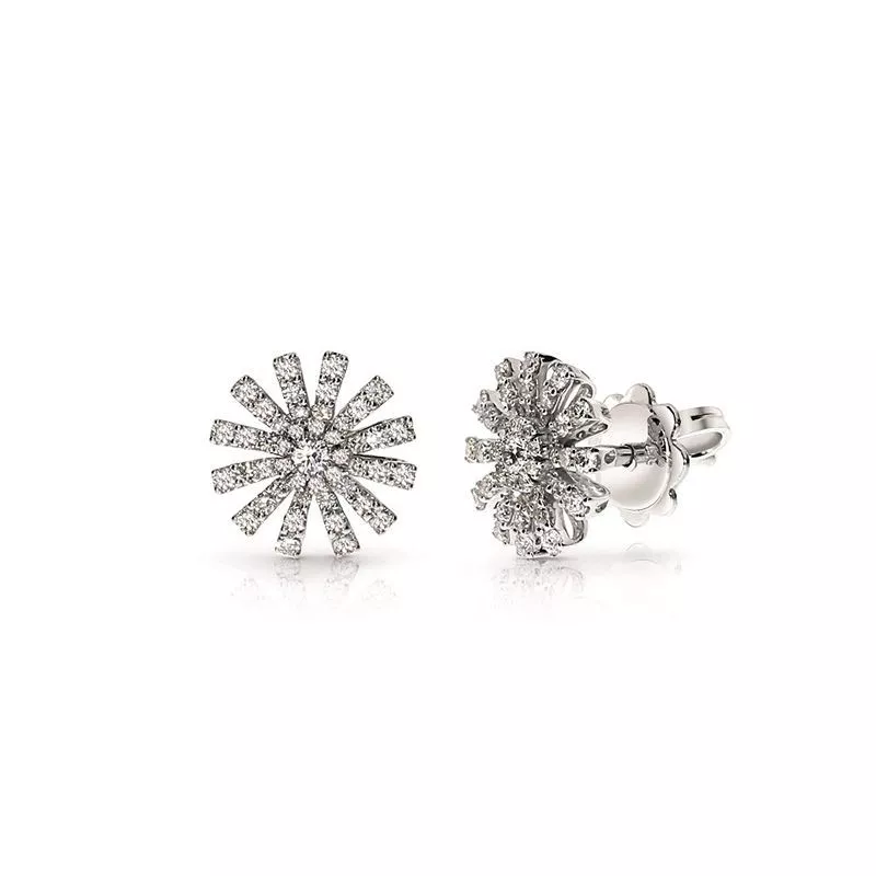 Cercei Damiani Margherita cu diamant, din aur alb de 18K