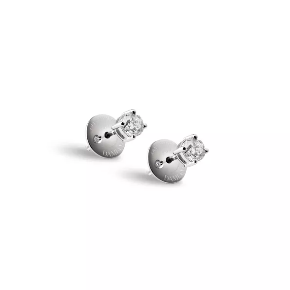 Cercei Damiani Veramore cu diamant, din aur alb de 18K