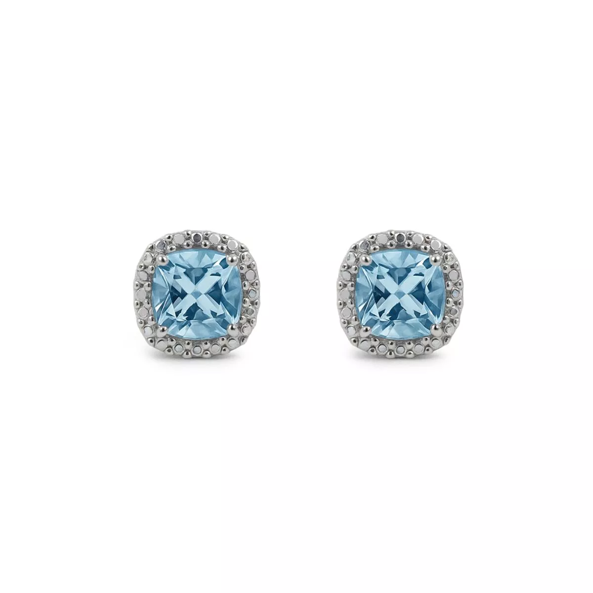 Cercei - Cercei Eva Nobile cu bleu topaz, din aur alb de 14K, cellini.ro